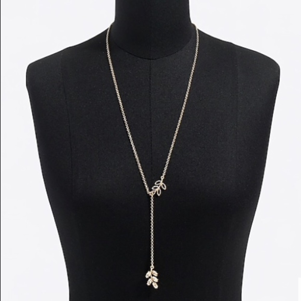 NWOT JCREW Gold Leaf Y Necklace